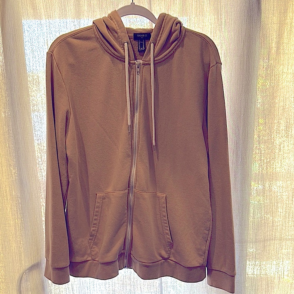 Forever 21 Tan Hoodie with Drawstring